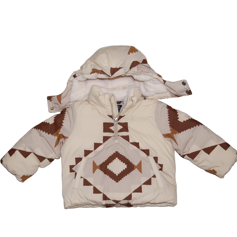 Ralph Lauren Polo Puffer Down Jacket Southwestern Aztec Size 3/3T